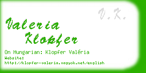 valeria klopfer business card
